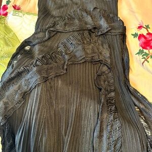 Guess black high low lace skirt